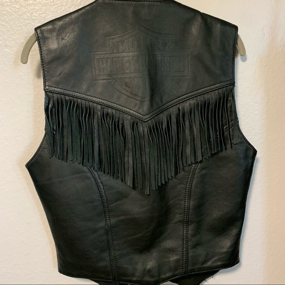 Harley Davidson woman’s leather vest size small - Picture 2 of 12
